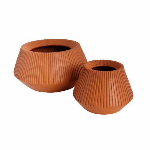 TIWI CERAMICS Ribbed Pot Clay