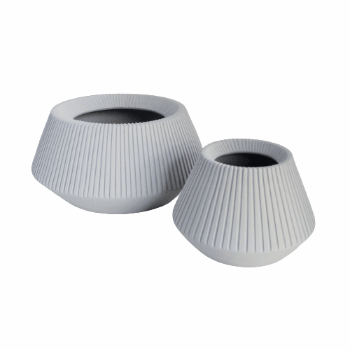 TIWI CERAMICS Ribbed Pot Stone