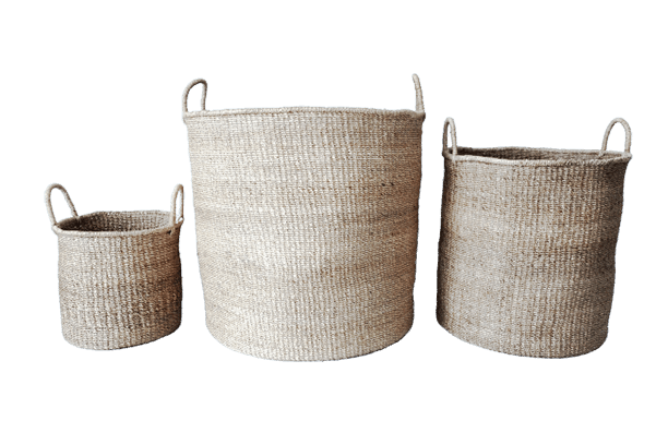 Abaca Round Basket PLAIN Natural